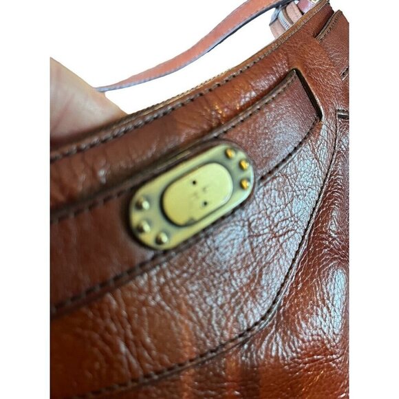 Etienne Aigner Bag Brown Leather Shoulder Boho Western Retro Hippie Indie 80s - Picture 11 of 16